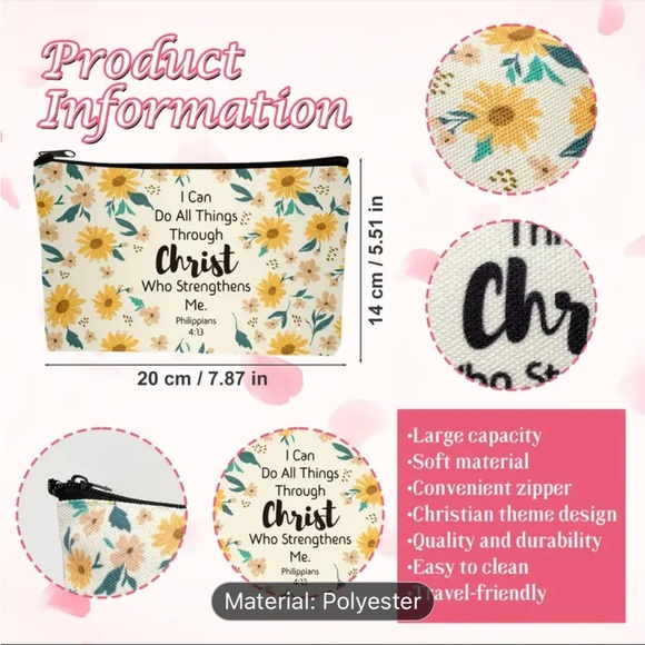 Inspirational Christian Zipper Pouch - Picture 3 of 7